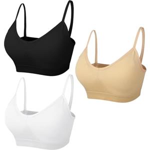 Maxmoc 3 reggiseni sportivi, bralette imbottite senza ferretto da donna, reggiseno morbido e confortevole, senza cuciture, con imbottiture rimovibili per l'uso quotidiano