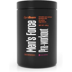GymBeam Men's Force Pre-Workout - Con Creatina Monoidrato, L-Arginina, Sinefrina e 13 Ingredienti Funzionali - Energia, Resistenza e Focus - Con Maca e Tribulus - Vegan (420 g, Frutti di Bosco)