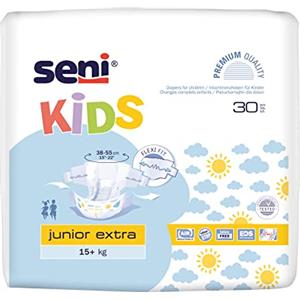 TZMO SENI Kids Junior Extra 15+ kg, Mutandine per incontinenza per bambini, 30 pezzi
