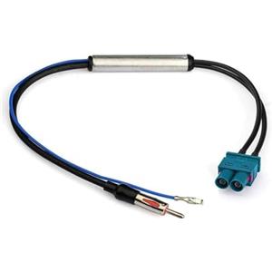 Panlouting Antenna Radio FM per Auto | Adattatore Doppio Fakra a Spina DIN con Alimentazione Phantom | Amplificatore Segnale | Compatibile con Volkswagen VW Audi Skoda BMW Unità Principale Audio Stereo