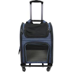 Deurqund Zaino per gatti con trolley - Zaino portatile per animali domestici con ruote a 360°, scomparto espandibile, fino a 15 kg, per piccoli animali, cani e gatti