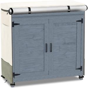 Osileyo Copertura per armadio da esterno con cerniera divisa, resistente, 600D, impermeabile, anti-UV, protezione per tutte le intemperie, 100,6 x 48,3 x 91,4 cm, beige