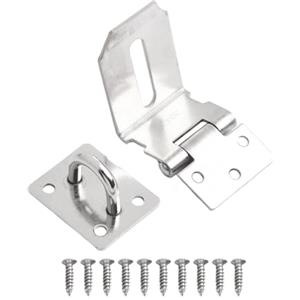 Eawfgtuw Serratura antifurto in acciaio inox con chiusura a lucchetto e chiusura per capannone, finitura spazzolata, chiusura di sicurezza per porte, armadi, scatole e cassetti, (7,6 cm)