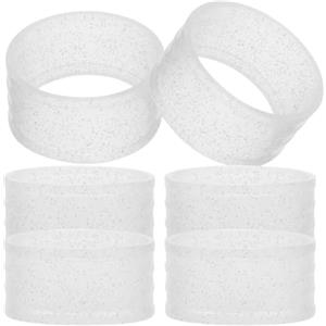 Abaodam 6 Pezzi Impugnatura per Racchetta da Tennis in Silicone Bianco | Fascia Flessibile, Facile da Riporre e Trasportare, per Tennis e Badminton, per Racchette