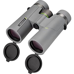BRESSER Binocolo 8 x 42 Wave, Impermeabile, con vetro BaK-4, Rivestimento UR, Protezione per gli occhiali, Ottimo per osservazione della natura, Viaggi e escursioni, Grigio (1330842)