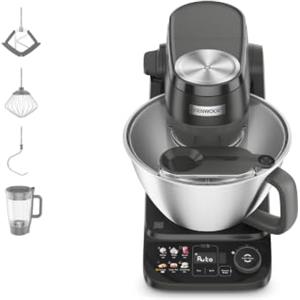 Kenwood Smart-Touch - Planetaria con 6 Programmi Preimpostati, 1000W, Nero | Planetaria, Bilancia e Timer Integrati, Capacità 4,3L, 6 Programmi, Vano Accessori, Frullatore 1,5L, KHC40.040BK