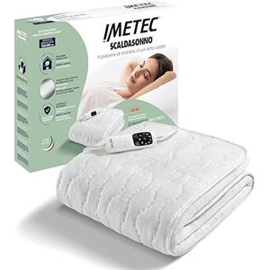 Imetec Scaldasonno Adapto Recreo - Scaldaletto singolo 150x80 | Tessuto anallergico riciclato lavabile | Riscaldamento rapido | Comando 6 temperature | Made in Italy