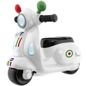 ARTSANA SPA Chicco Vespa per Bambini Primavera Bianca, Moto Cavalcabile, Pannello Elettronico, Luci e Suoni, Ruote Rimovibili