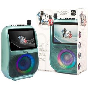 GIOCHI PREZIOSI ITALIA SRL Canta Tu Karaoke PRO 2023 Verde - Karaoke Professionale con Microfono Wireless, Wi-Fi, Display Touch e Luci LED