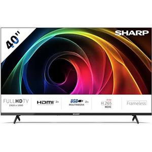 Sharp 40HA1305E - NON-SMART 40" FHD, FRAMELESS, 60Hz, Sonido 2x8W, HDMIx3, USBx2, Colore nero