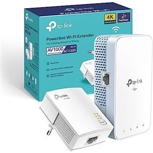 TP-Link TL-WPA1000 KIT Powerline Wi-Fi AV1000Mbps AC1200Mbps Gigabit | Per Portare la Rete in Stanze Lontane e Oltre Muri Spessi, Usa l'Impianto Elettrico, HomePlug AV2, Porta LAN, Plug & Play