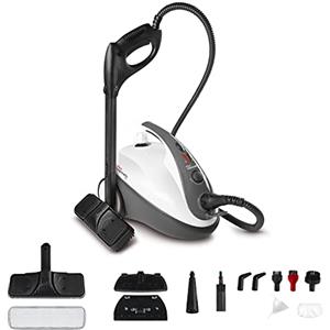 Polti Vaporetto Smart 30 S, Pulitore a Vapore con Caldaia, Pressione 3 Bar | Tappo di Sicurezza, Potenza 1800 W, Serbatoio 1,6 L, 12 Accessori, Vano Porta Accessori, Bianco e Grigio