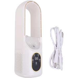 Buachois Ventilatore da tavolo senza pale, Ventilatore nebulizzante senza pale 6 velocità Ventola di raffreddamento silenziosa senza pale da tavolo con timer luce LED a 5 colori