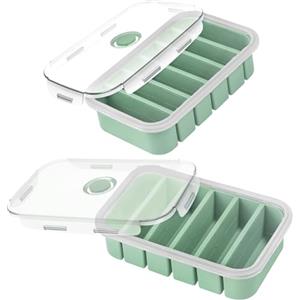 BUERPINKING Contenitore per zuppe e congelamento in silicone con coperchio, contenitore per congelatore, contenitore per alimenti, stampo per cubetti di ghiaccio per zuppe, cubetti di ghiaccio, brodo