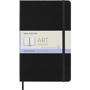Moleskine Art Sketchbook, Album da Disegno con Copertina Rigida e Chiusura Elastica, Carta Adatta a Penne, Matite e Pastelli, Colore Nero, Formato Large 13 x 21 cm, 104 Pagine