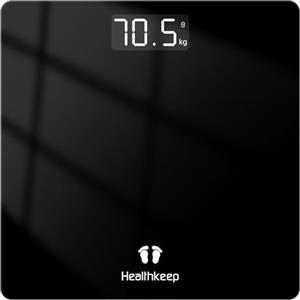 Healthkeep Bilancia Pesapersone Digitale 180 kg, Alta Precisione 0,1 kg, Display LED Retroilluminato,Vetro Temperato 5 mm, Design Ultrasottile, Batterie Incluse