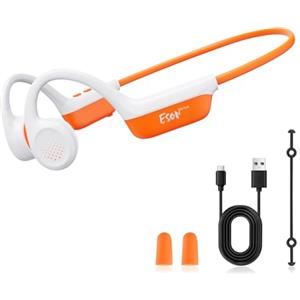 esonstyle Cuffie Conduzione Ossea Bluetooth 6.0, Arancione | Con Microfono, IPX7 Impermeabili, Auricolari Sportivi Open Ear, Per Corsa, Ciclismo, Fitness