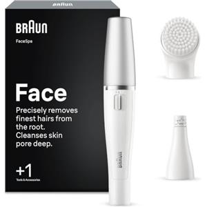 Braun FaceSpa Epilatore Viso Donna con Spazzola di Pulizia, 810V Bianco | Depilatore Elettrico con Spazzola di Pulizia per Epilare e Pulire il Viso, con 1 Accessorio