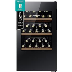 Hisense MWC4894GF - Cantina vino 30 bottiglie, Monotemperatura, Vetri anti UV, ripiani in legno, Display Touch, Illuminazione Led