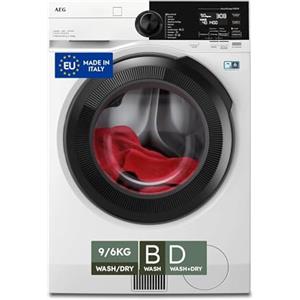 AEG Lavasciuga 9 kg Lavaggio 6 kg Asciugatura LWR9E964MB Bianco | Lavaggio 9 kg, asciugatura 6 kg, Classe B come lavatrice, Classe D come lavasciuga, bianco