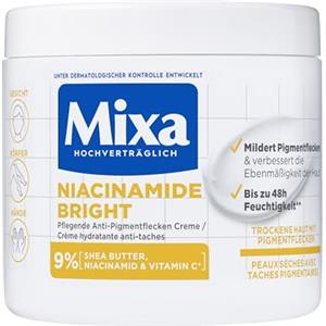 Mixa Crema idratante anti-macchie, multiuso, adatta per viso, corpo e mani, Niacinamide Bright, ipoallergenica, 400 ml