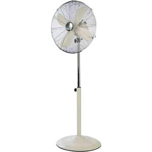 Generico Ventilatore a Piantana EV056 in Metallo Ø45 cm, 60W, 3 Velocità, Oscillazione Orizzontale, Altezza 170 cm, Base Stabile, Colore Crema
