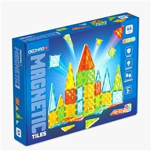 Geomag - Magnetic Tiles Gems 60 Pezzi, Costruzioni Magnetiche per Bambini, Tessere e Blocchi Magnetici 4 Forme, Giochi Bambini 3 Anni+, Giochi Montessori STEM Educativi, Idea Regalo Natale Compleanno