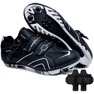 Treer Scarpe MTB Uomo Donna con 4 Buchi Blocco Pedale, 36-47EU (Unisex) Estate Scarpe Ciclismo Uomo Donna Equitazione MTB da Ciclismo da Bici