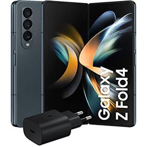 Samsung Galaxy Z Fold4 Smartphone 5G Caricatore incluso, Smartphone pieghevole Android SIM Free, 256GB, Display Dynamic AMOLED 2X 6.2"/7.6"1,2, Greygreen 2022 [Versione Italiana]