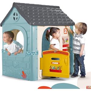 FEBER - Casual House, Casetta per Bambini con Porta Pieghevole, Include Adesivi per Decorare la Casetta, Colori Resistenti alla Luce Solare, Facile Montaggio, Da 2 Anni, Famosa (FEH22000)