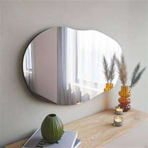 Dmora - Specchio Ophelia, Specchiera, Articolo d'arredo a muro, Decorazione con specchio, 52x2h89 cm, Nero