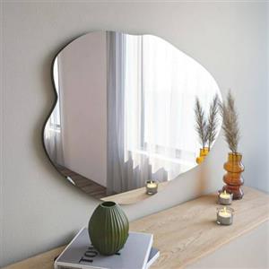 Dmora - Specchio Phact, Specchiera, Articolo d'arredo a muro, Decorazione con specchio, 60x2h85 cm, Nero
