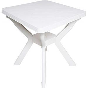 Dmora - Tavolo da Esterno Teramo, Tavolo Quadrato Fisso, Tavolino da Giardino Multiuso, 100% Made in Italy, Cm 70x70h72, Bianco