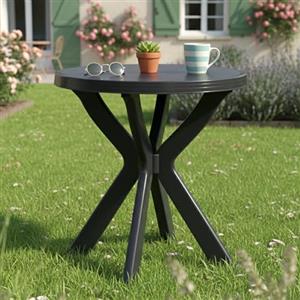 Dmora Tavolo da Esterno Bagnoreg 70x70x72h cm Nero Antracite 2 Posti Lunghezza Massima 70 cm, Finitura Effetto Liscio Made in Italy