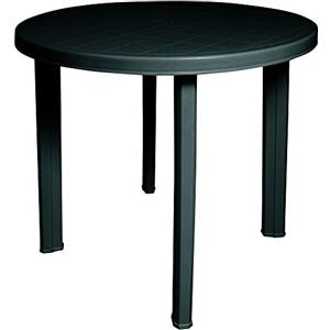 Dmora - Tavolo da Esterno Firenze, Tavolo Rotondo, Tavolo da Giardino Multiuso, 100% Made in Italy, Cm 90x90h72, Verde