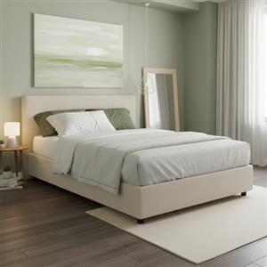 Dmora Talamo Italia - Letto alla francese Chloe, Letto contenitore in tessuto, Apertura frontale, adatto per materasso Cm 140x200, 100% Made in Italy, Blu
