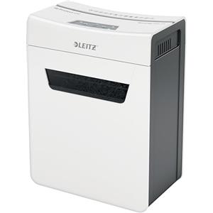 Leitz Distruggidocumenti IQ 4M Premium P5 per ufficio e casa, Microcut, 4 fogli, pattumiera da 14 litri, molto silenzioso/compatto, serie Protect, bianco, 80940000, 1 unità