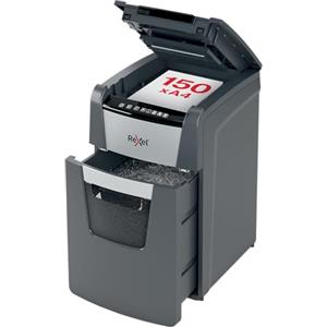 REXEL Optimum Auto Feed+ 150X, Distruggidocumenti Automatico, 150-165 Fogli (80-70 gr/mq), Taglio a Frammento, Livello di Sicurezza P-4, per Piccoli Uffici, Capacità 44 Litri, 2020150XEU