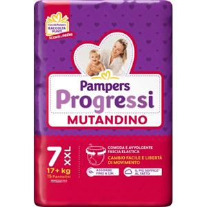 Pampers Progressi Mutandino XXL, Taglia 7 (17+ kg), 15 Pannolini