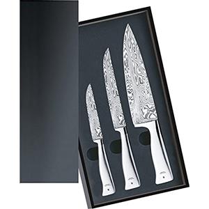 WMF 1890099998 - Set di 3 coltelli Grand Class, con Tecnologia Performance Cut e coltelli in Acciaio Damasco