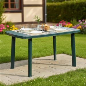 Dmora Tavolo da Esterno Montef 137x85x72h cm Verde 6 Posti Tavolo da Esterno Fisso, Lunghezza Massima 137 cm Made in Italy