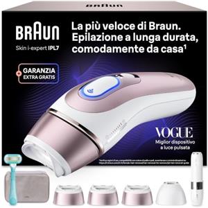 Braun Skin I·Expert Epilatore Luce Pulsata Smart, 4 Testine, PL7432 Bronzo | Epilazione Laser Peli Donna a Casa, App Gratuita, Rasoio Gillette Venus, Include Pochette, Depilatore Corpo Donna