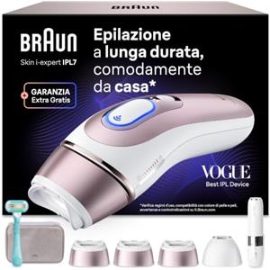Braun Skin I·Expert Epilatore Luce Pulsata Smart, 4 Testine, PL7432 Bronzo | Epilazione Laser Peli Donna a Casa, App Gratuita, Rasoio Gillette Venus, Include Pochette, Depilatore Corpo Donna