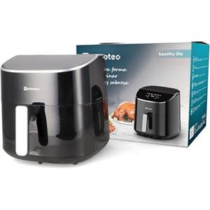 M mimotec Friggitrice ad Aria Serena Touch 7,6L - Friggitrice ad Aria Senza Olio, 2000W, 8 Menu, Controllo Touch, Timer Regolabile 60 Minuti, 80-200°C, Riduzione dei Grassi Ideale per una Cucina Sana