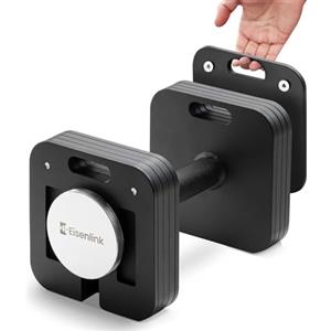 Eisenlink Manubrio quadrato regolabile, 1 pezzo, 20 kg, 36 kg, innovativo | Manubrio innovativo ultra compatto regolabile con impugnatura antiscivolo per fitness, allenamento, palestra a casa