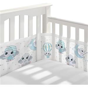 Sunshine smile Paracolpi Lettino,Paracolpi Neonato per Lettino,Traspirante Baby Protezione Angoli Letto,Paracolpi per Lettino,Paraurti Cot Morbida e Traspirante,Neonato Paraurti 4 Lati per Bambino Ragazzo Ragazza
