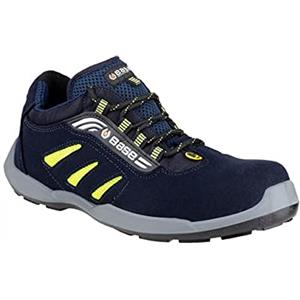 Base Protection B0647 Frisbee Scarpa Antinfortunistica Traspirante Leggero | Blu/Giallo, 48, EN 61340-4-3, S1P EN ISO 20345, EN 61340-4-5, EN 61340-5-1, Unisex, Suola Antifatica in Nylon Elastico, ESD