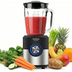 Taurus Amazing - Frullatore a Caraffa JB1600XC | 1600W | Caraffa in Vetro 1,75L | 5 Velocità + Turbo | 6 Lame Inox | Tritaghiaccio | LED | Lavabile in Lavastoviglie