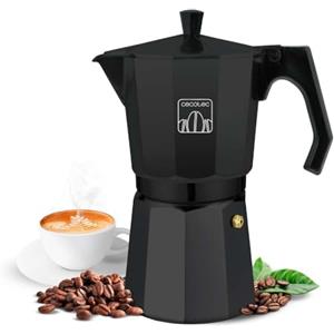 Cecotec Caffettiera Italiana Moka Express Cumbia Mokclassic 1200 Black, 600 ml, in Alluminio con Capacità per 12 Tazze di Caffè in Colore Nero, Adatta a Tutti i Tipi di Cucine e Facile da Pulire