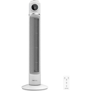 Cecotec - Ventilatore a torre EnergySilence 1090 Skyline Retro Smart White da 81 cm, 40 W, display LED, touch e telecomando, 3 velocità, 3 modalità, timer 12 ore e oscillazione 72º